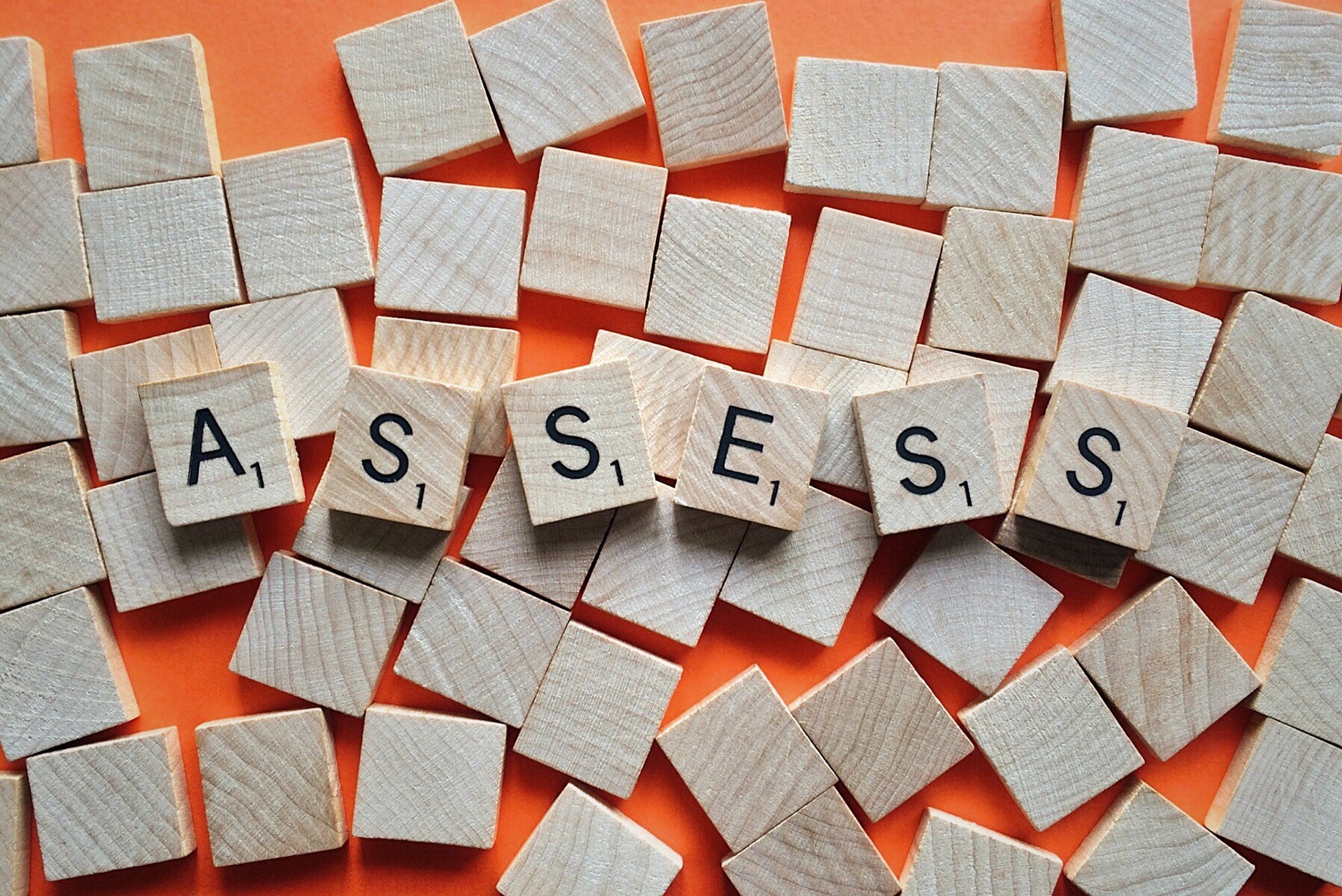 Assess spelled out of scrabble tiles