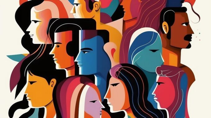 graphic of colorful people